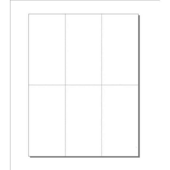 Badge Cards (2-7/8 x 5-1/2), 6-UP on Perfed 8-1/2" x 11" White Vellum-250 Sheets