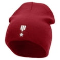 thumbnail image 1 of Badge Embroidered 8 inch Acrylic Short beanie - Red OSFM, 1 of 5
