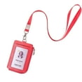 thumbnail image 1 of Badge Holder – Genuine Leather ID Holder with Zipper Pocket and Nylon Lanyard – Perfect for Badges, Cards, and More, 1 of 5