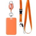 thumbnail image 1 of Badge Holder with Lanyard Retractable Reel,Vertical Slide Clear ID Card Case,All-in-One Durable Comfortable Neck Strap for Employee Office Commute Daily Use Orange, 1 of 8