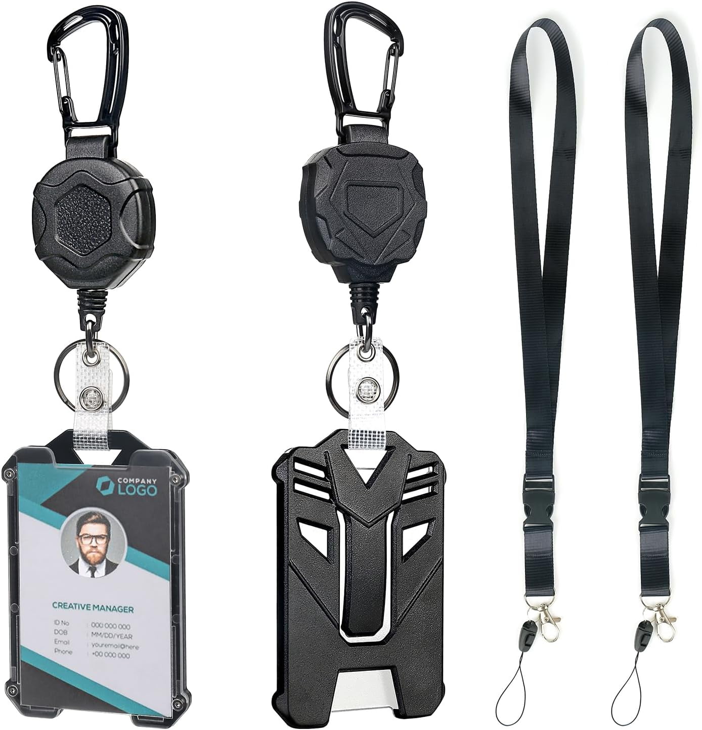 Id Badge Holder Retractable Key Chain Lanyard Badge Holder