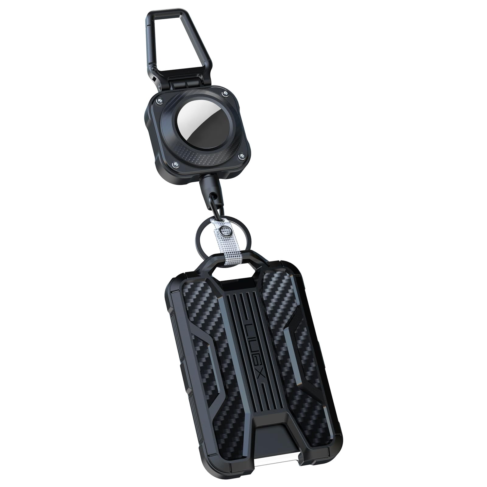 Badge Holder With Airtag Retractable Keychain  Heavy Duty For Holder/case Durable Id Card (holds 4 Cards) 31.5" Reel Key Chain 10 000+ Rebound 8oz