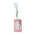 thumbnail image 1 of Badge Holder with Lanyard,Hollow‑Star Accessory Snap‑Hook Connector for Transit Card‑Keeping Keychain Daily Carry,Light-Pink, 1 of 6
