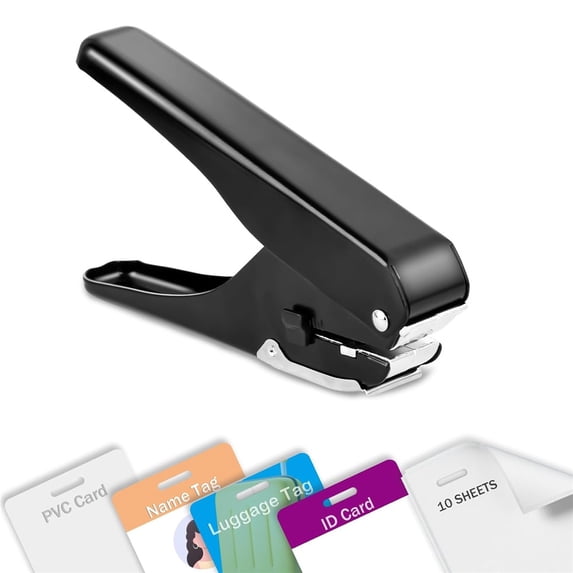 Badge Hole Punch, Slot Puncher for Id Card, PVC Slot and Paper, Heavy-Duty Hole Punch for Pro Use black 15*4mm