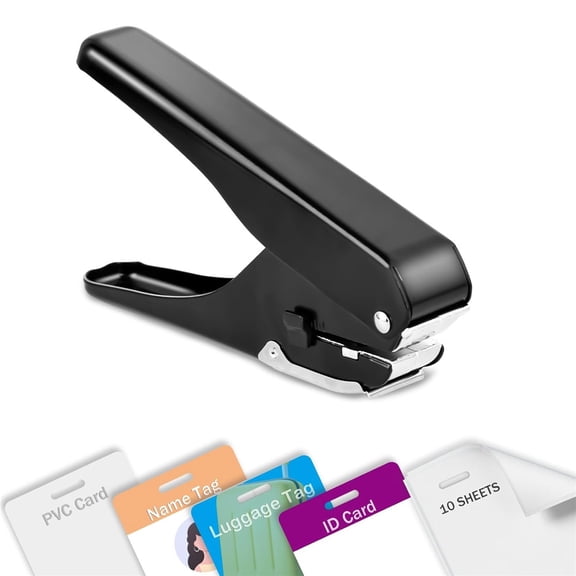 Badge Hole Punch, Slot Puncher for Id Card, PVC Slot and Paper, Heavy-Duty Hole Punch for Pro Use black 15*4mm