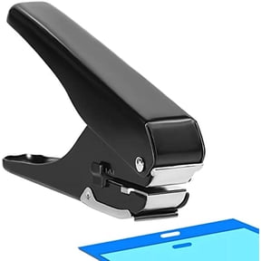 Badge Hole Punch, Upgraded All-Metal Construction Oval Hole Punch, Heavy-Duty Hole Punch for PVC ID Card DIY Crafts Paper Luggage Tag Name Tag Badge Holder(Elliptical Aperture:0.6 x 0.16 inch)