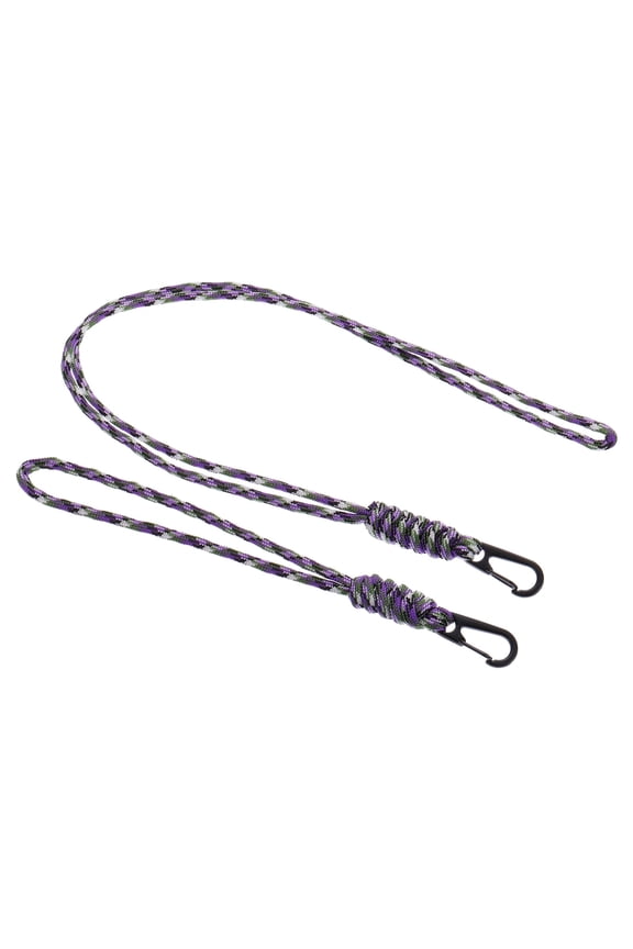 Badge Lanyard with Keychain Clip Necklace Wrist Cord Strap Metal Clasp for Keys, Camouflage Purple 2 Pack