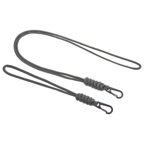 Badge Lanyard with Keychain Clip Necklace Wrist Cord Strap Metal Clasp for Keys, Gray 2 Pack