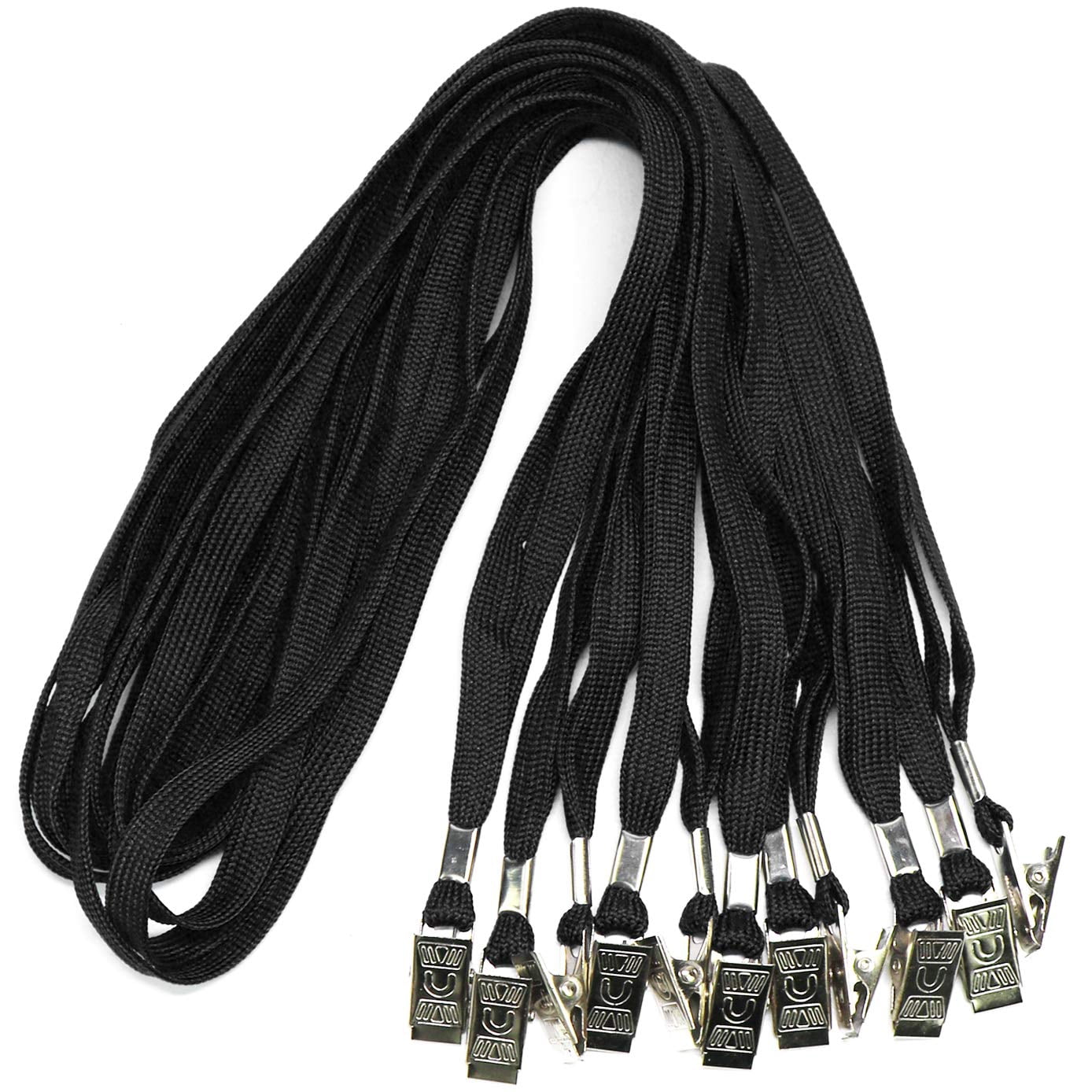 Badge Lanyards Neck Bulk Cruise Black Lanyard With Clip For Id Card Name Tags Holders (black  50 Pack)