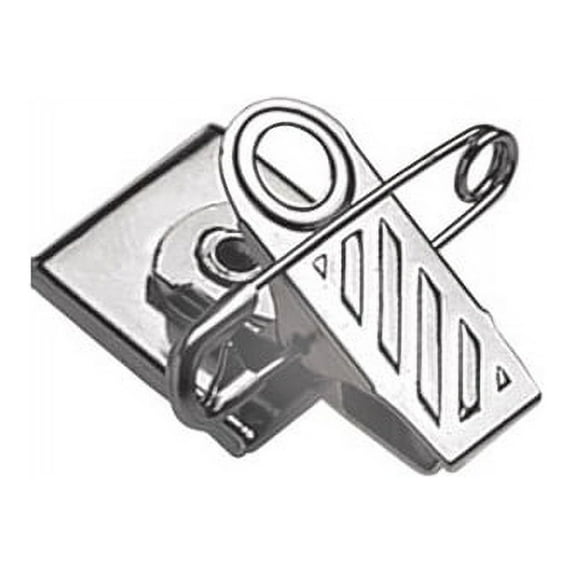 Badge Pins - Pressure Sensitive with Peel Off Adhesive Back - Metal Clip and Pin Dual Combo Name Badge Holder - 1 inch Clip Length - 100/Bx (PNCLIPSA)