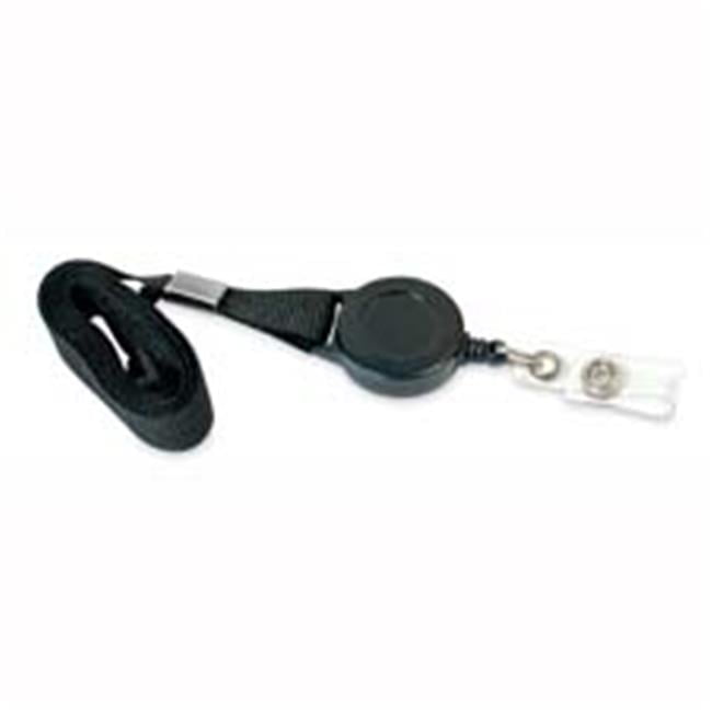 Badge Reel Lanyards Badge Reel Flat Style 12 Pack BLACK ()