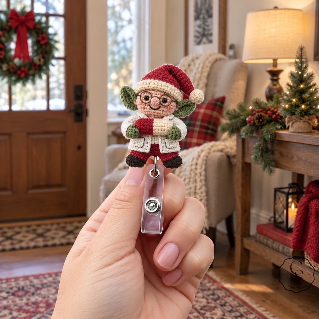 Santa Elf Project Badge Reel Pharmacist Elf Christmas ID Holder for Pharmacy Staff ...