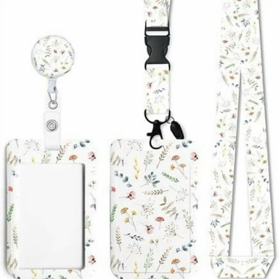 Badge Reel Retractable Heavy Duty with 360 Degrees Rotate Carabiner Clip,ID Name Badge Holder with Detachable Lanyard for Nurse Teacher Office Gifts