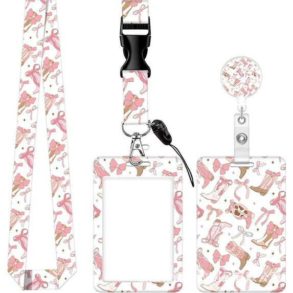 Badge Reel Retractable Heavy Duty with 360 Degrees Rotate Carabiner Clip,ID Name Badge Holder with Detachable Lanyard for Nurse Teacher Office Gifts