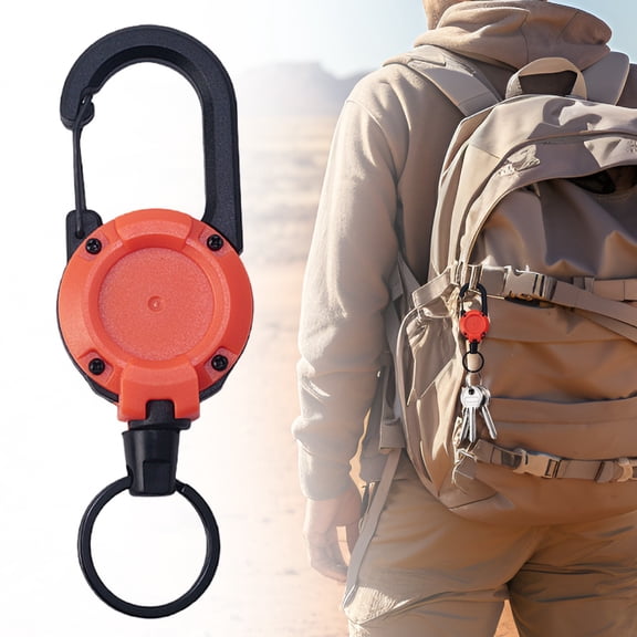 Badge Reel with 23.6" – Retractable Keychain & Id Holder Metal Belt Clip Lanyard Reel for Keys Badges & Outdoor Work