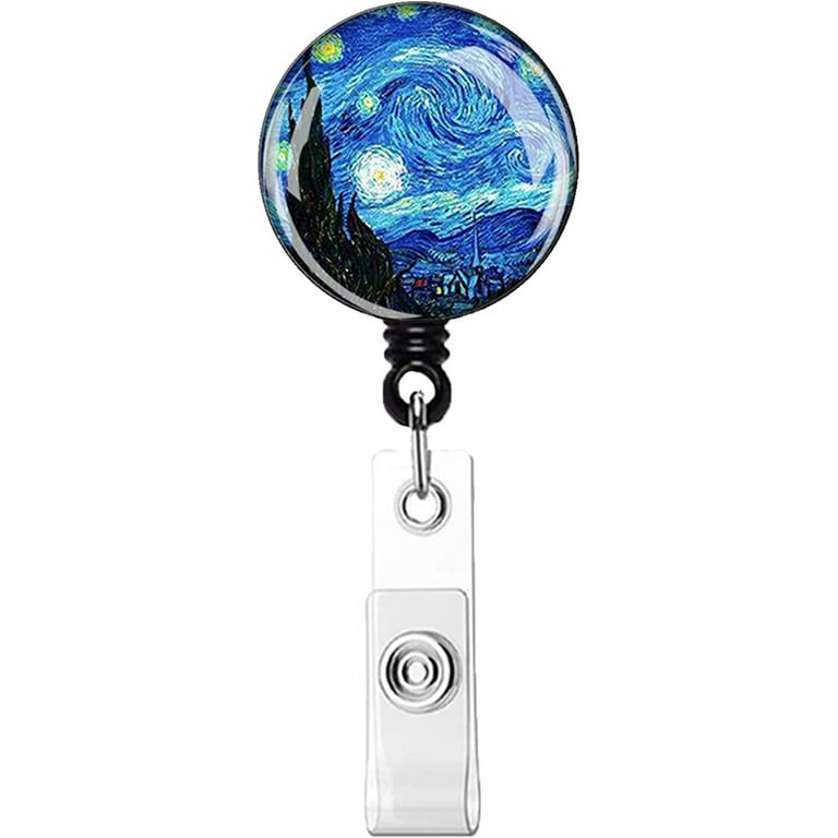 Badge Reels Retractable, Colorful Sea Shell Print Retractable Badge Holders Badge  Clip Badge Reel on Nurse Work ID Card Name Metal 1PCS : : Office  Products