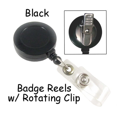 Badge Reels Retractable with Rotating Clip and Plastic Strap