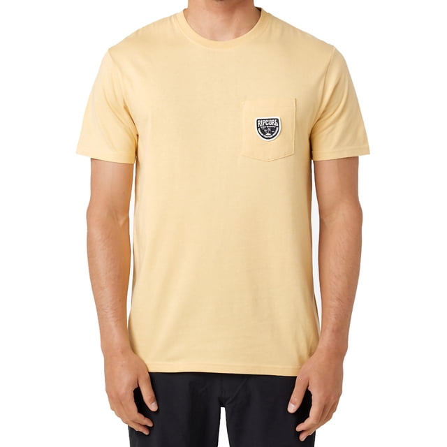 Badge Short Sleeve T-Shirt [Washed Yellow] - Walmart Business Supplies