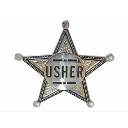 Badge-Usher-Pin Back (2 Star)-Metal