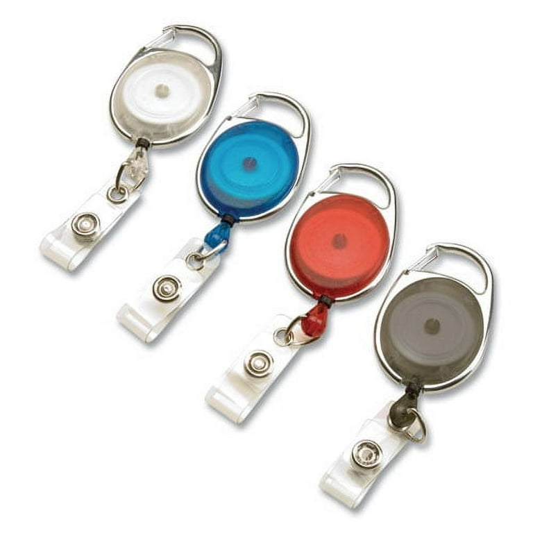 BadgeMates Belt Clip Badge Reels, 36 Extension, Assorted Colors