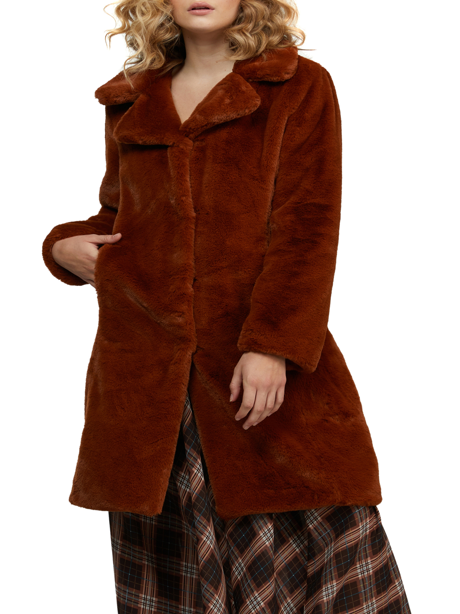 Badgely Mischka Women’s Long Faux Fur Coat - image 1 of 3