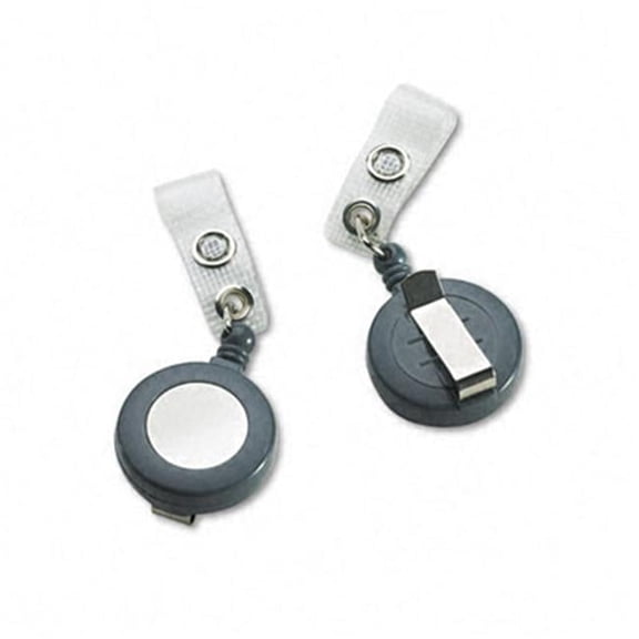 Badgemates Retractable Name Badge Reel - Gray - 23in. Cord - 25 per Box