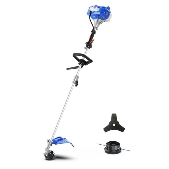 WILD BADGER POWER 26CC Weed Wacker Gas Powered, 3 in 1 String Trimmer/Edger 17'' with 10'' Brush Cutter,Rubber Handle & Shoulder Strap Included