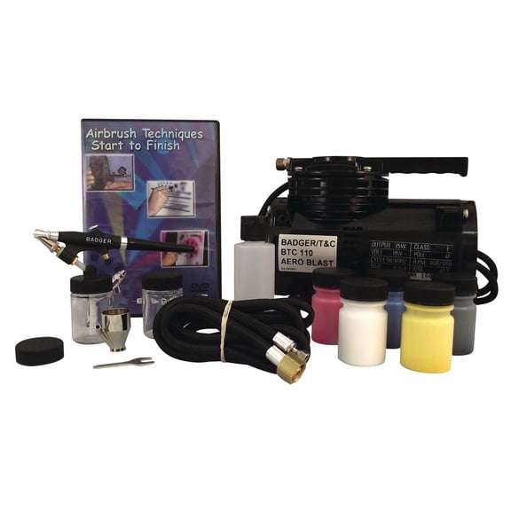 Badger Air-Brush Co. 350 Airbrush Starter Set with BTC-110 Compressor BAD314SSWC Airbrushes