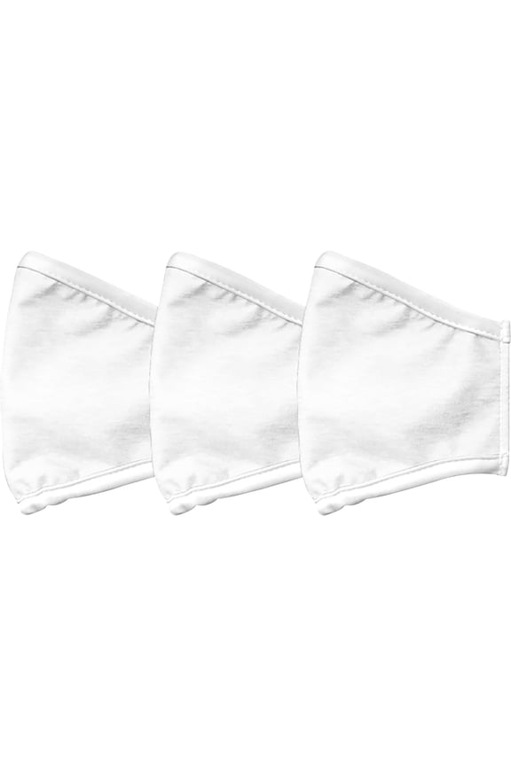 Badger Alleson 3-Ply White Face Masks, 3-Pack, Unisex