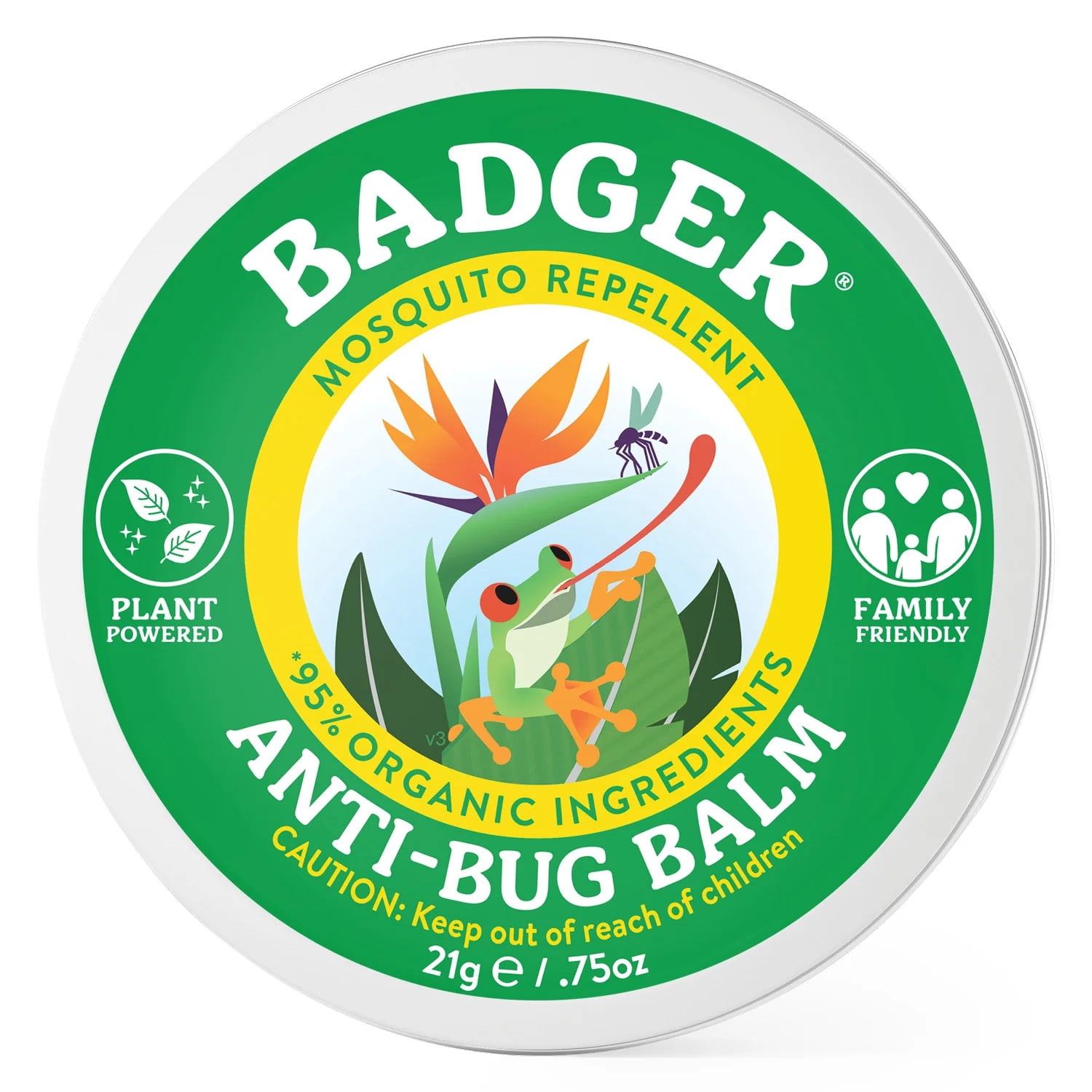 Badger Bug Repellent Balm, Citronella & Lemongrass, 0.75 oz
