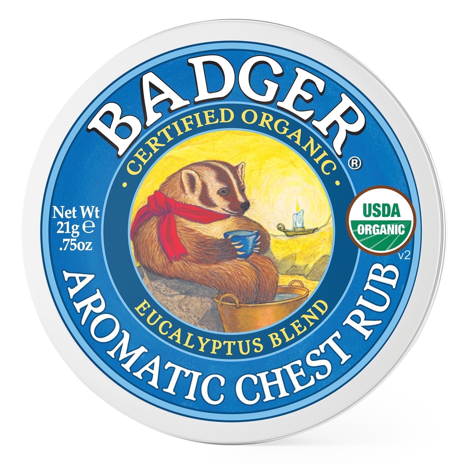 Badger Aromatic Chest Rub, Eucalyptus & Mint, 0.75 oz
