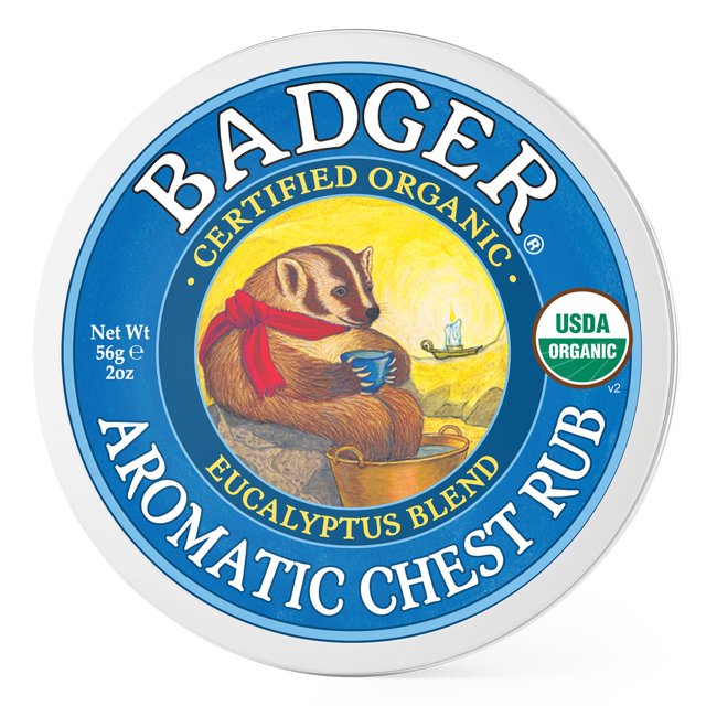 Badger Aromatic Chest Rub, Eucalyptus & Mint, Certified Organic