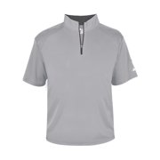 Badger B-Core Quarter-Zip T-Shirt, Silver & Graphite - Extra Small