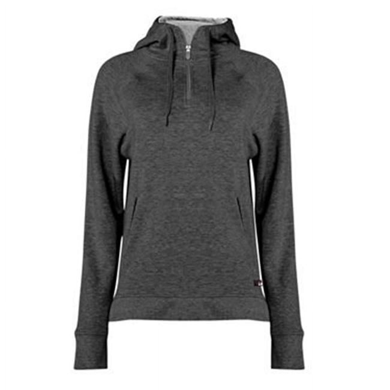 Badger B22385097 FitFlex Womens French Terry Hooded Quarter-Zip Sweatshirt&#44; Charcoal - 2XL - image 1 of 2