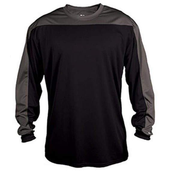 Badger BD4159 Defender Long Sleeve Tee - Black & Graphite, Medium