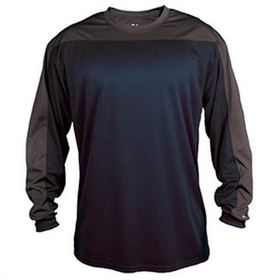 Badger BD4159 Defender Long Sleeve Tee - Navy & Graphite, Medium