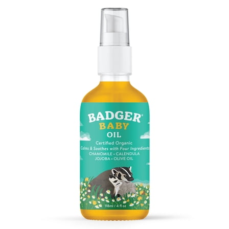 Badger Baby Oil, Chamomile & Calendula, 4 fl oz