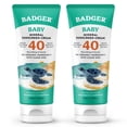 thumbnail image 1 of Badger Baby Mineral-Based Sunscreen Cream, SPF 40, Zinc Oxide, Reef-Safe, 2.9 fl oz, 2 Pack, 1 of 7