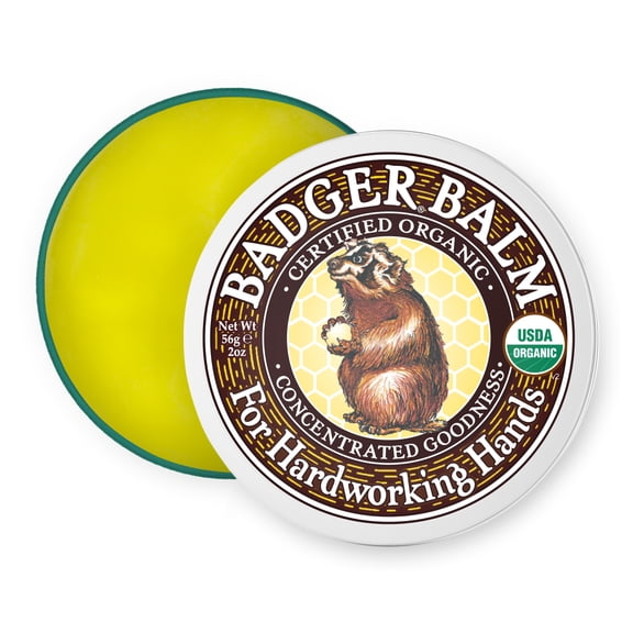 Badger Balm for Hardworking Hands, Aloe Vera & Wintergreen, 0.75 oz Tin