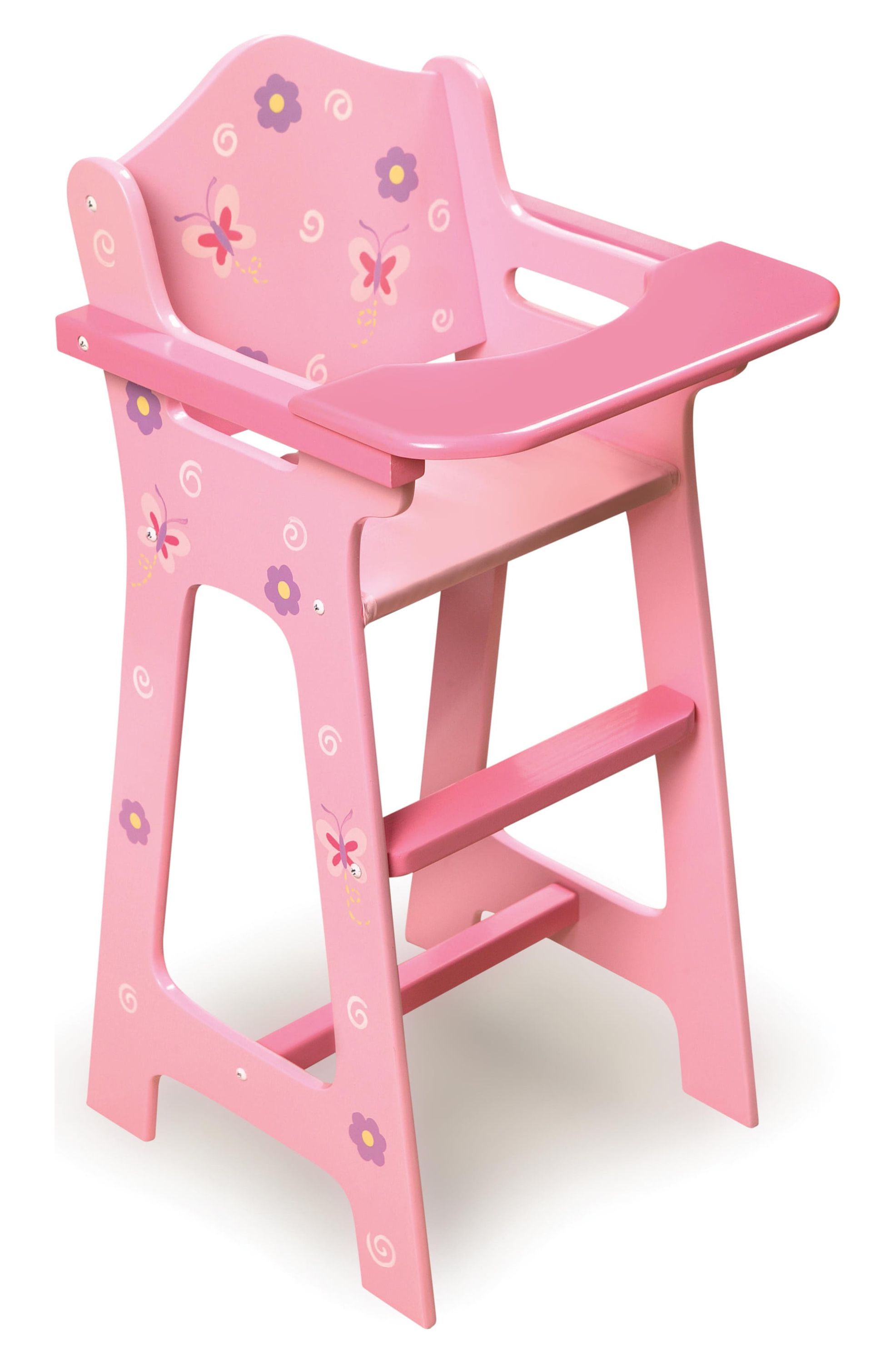 Badger Basket Blossoms and Butterflies Doll High Chair Feeding Seat for 18 inch Dolls - Pink - image 1 of 9