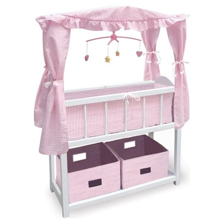 product image of Badger Basket Canopy Doll Crib with Baskets, Bedding & Mobile (fits American Girl Dolls)