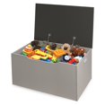 thumbnail image 1 of Badger Basket Child’s Wooden 29 gal Flat Bench Top Toy Chest, Woodgrain/Gray, 1 of 9