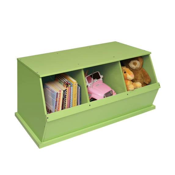 Badger Basket Children's 3-Bin Stackable Wooden Storage Cubby 5.2 Cu ft.- Sage