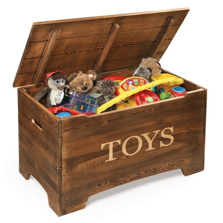 Badger Basket Children's Solid Wood Rustic Toy Box 3.3 Cu ft. - Caramel Brown
