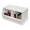 thumbnail image 1 of Badger Basket Children's Two Bin Wood Stackable Storage Organizing Cubby 5.3 Cu ft. - White, 1 of 10