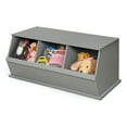 thumbnail image 1 of Badger Basket Children's Wood 3-Bin 33 gal Toy Storage Cube, Gray, 1 of 10
