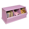 thumbnail image 1 of Badger Basket Children's Wood 3-Bin 33 gal Toy Storage Cube, Lilac, 1 of 9