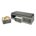 thumbnail image 1 of Badger Basket Children’s Wooden 17.3 gal Toy Storage Bench with Cushion and Fabric Bins, Gray, 1 of 7