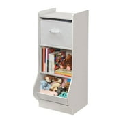 Badger Basket Childrens Wooden Storage Nook with Fabric Bin 19.3 Cu ft.Toy Storage Cube, White