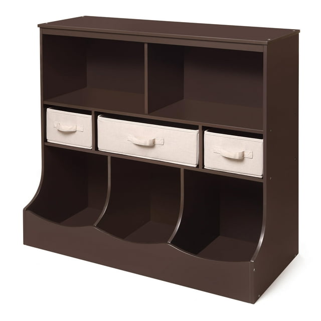 Badger Basket Combo Bin Storage Unit with Three Baskets Espresso